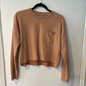 Aerie Tan Cropped Sweatshirt